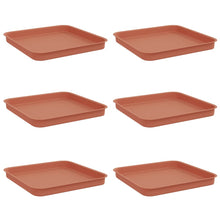 Vierkante Bloemenschotel 6 pcs Baksteenrood 21 x 21 x 2 cm