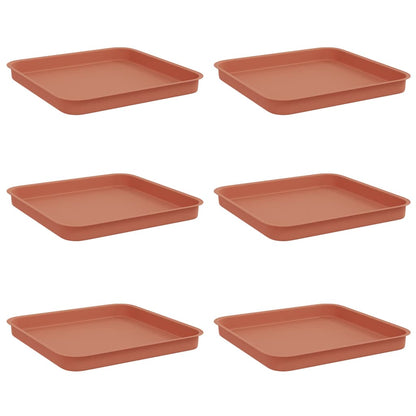 Vierkante Bloemenschotel 6 pcs Baksteenrood 21 x 21 x 2 cm
