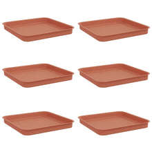 Vierkante Bloemenschotel 6 pcs Baksteenrood Kunststof