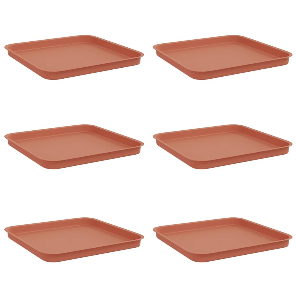 Vierkante Bloemenschotel 6 pcs Baksteenrood 32 x 32 x 2,5 cm