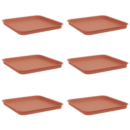 Vierkante Bloemenschotel 6 pcs Baksteenrood 32 x 32 x 2,5 cm