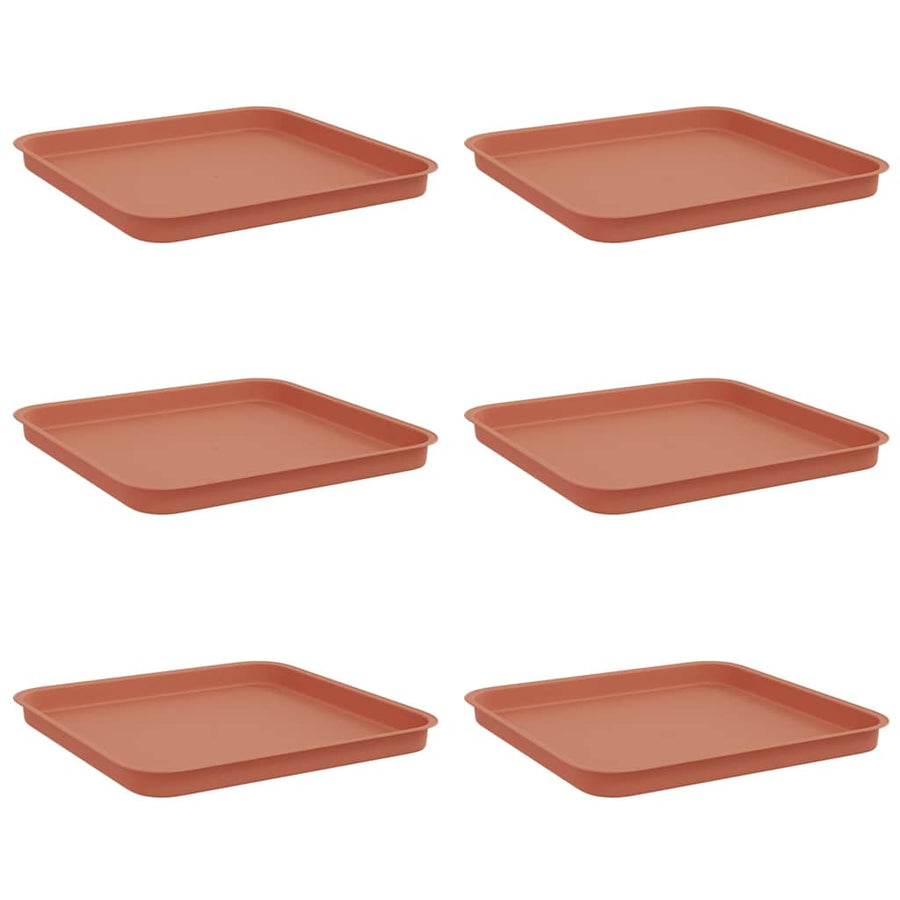 Vierkante Bloemenschotel 6 pcs Baksteenrood 32 x 32 x 2,5 cm