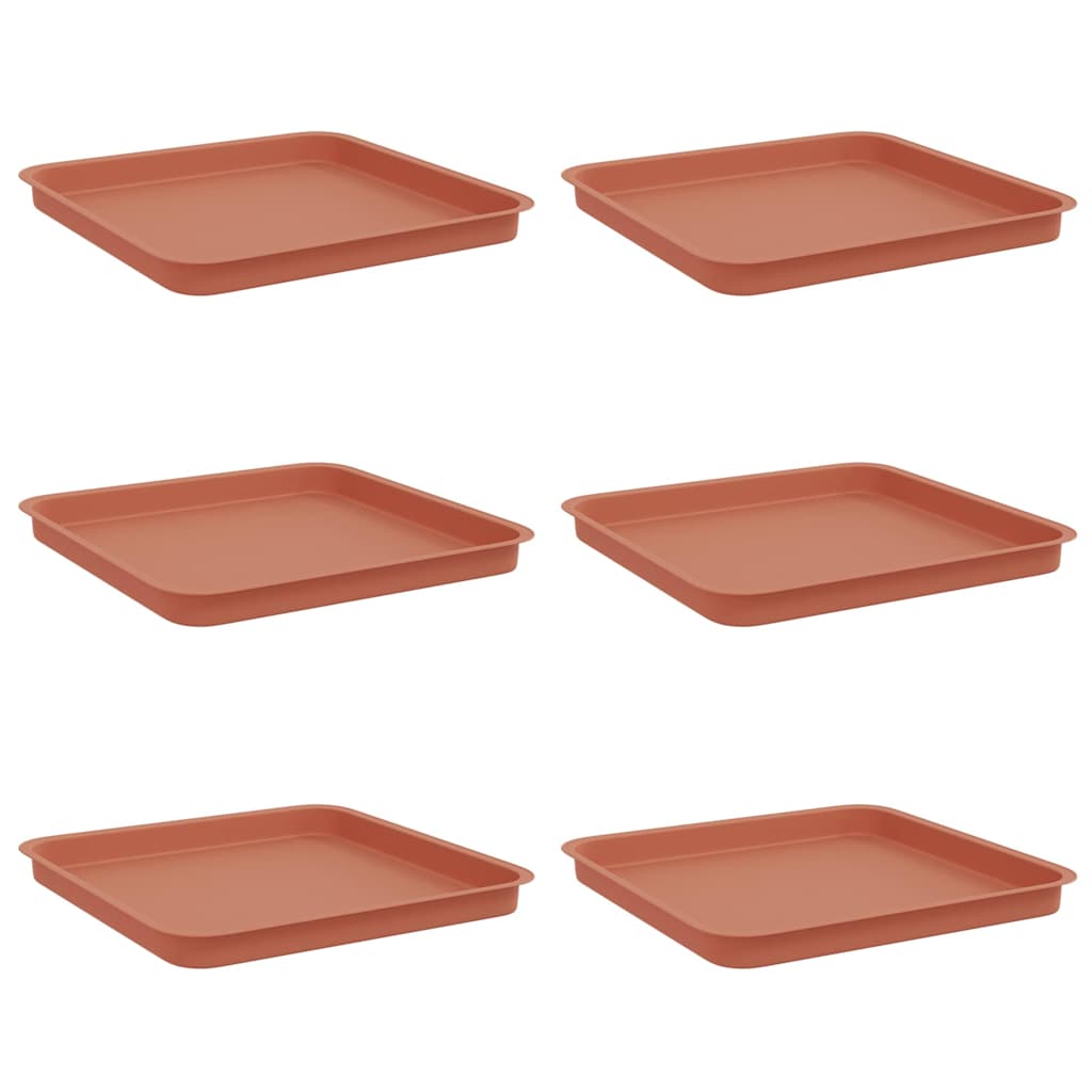 Vierkante Bloemenschotel 6 pcs Baksteenrood 36 x 36 x 2.5 cm