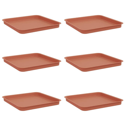 Vierkante Bloemenschotel 6 pcs Baksteenrood 36 x 36 x 2.5 cm