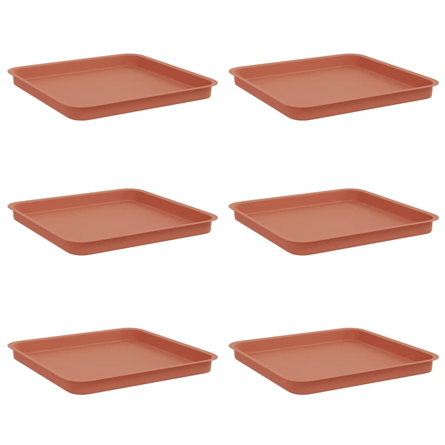 Vierkante Bloemenschotel 6 pcs Baksteenrood 36 x 36 x 2.5 cm