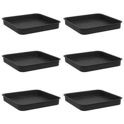 Vierkante Bloemenschotel 6 pcs Zwart 15 x 15 x 2 cm Kunststof