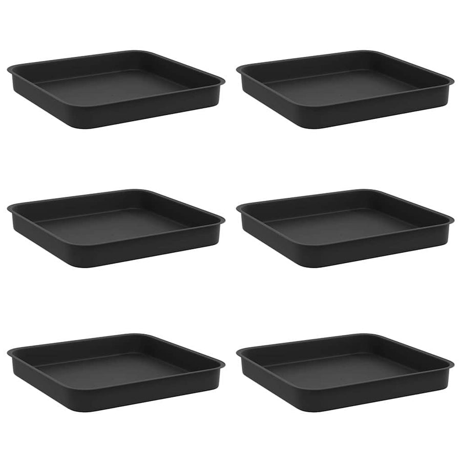 Vierkante Bloemenschotel 6 pcs Zwart 15 x 15 x 2 cm Kunststof