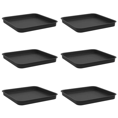 Vierkante Bloemenschotel 6 pcs Zwart 21 x 21 x 2 cm Kunststof