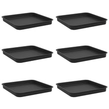 Vierkante Bloemenschotel 6 pcs Zwart 25,5 x 25,5 x 2,5 cm