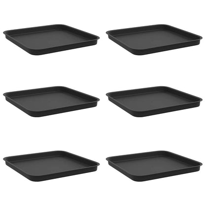 Vierkante Bloemenschotel 6 pcs Zwart 32 x 32 x 2,5 cm Kunststof
