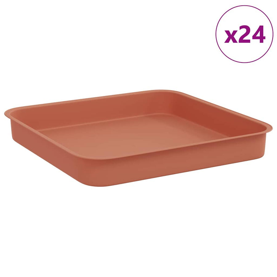 Vierkante Bloemenschotel 24 pcs Baksteenrood 15 x 15 x 2 cm