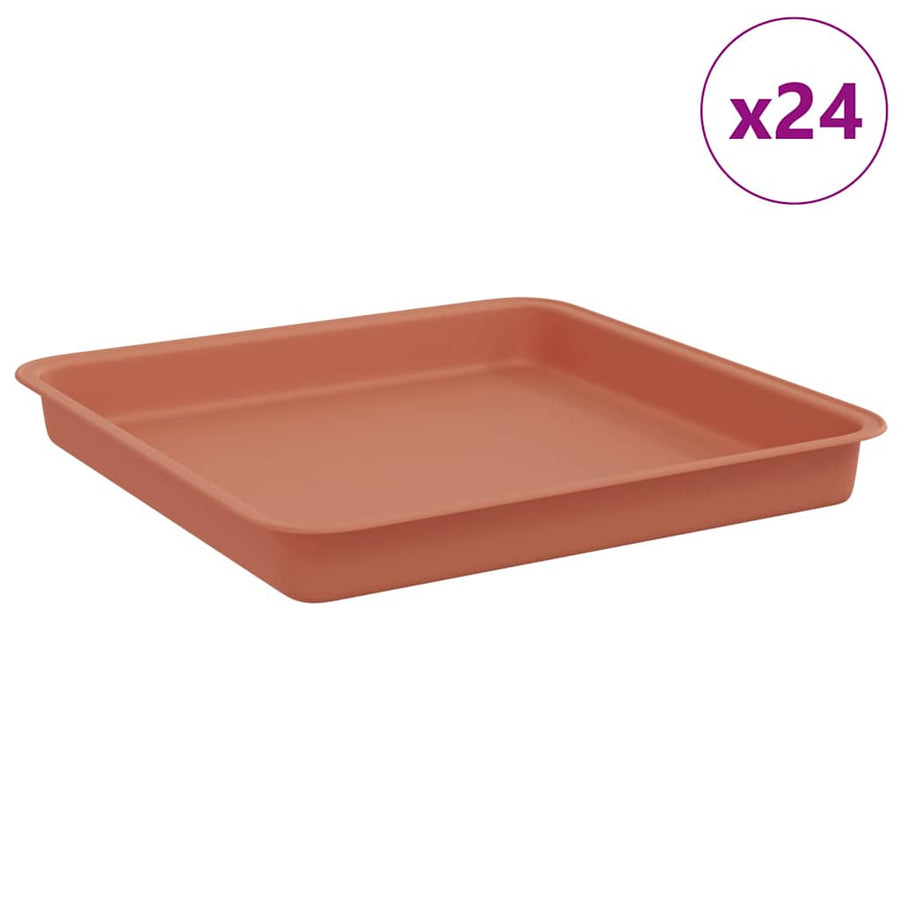 Vierkante Bloemenschotel 24 pcs Baksteenrood 18 x 18 x 2 cm