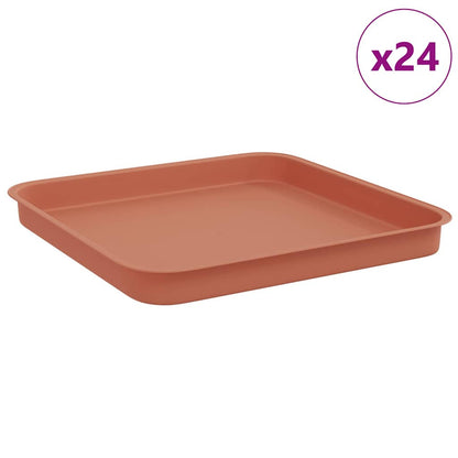 Vierkante Bloemenschotel 24 pcs Baksteenrood 21 x 21 x 2 cm