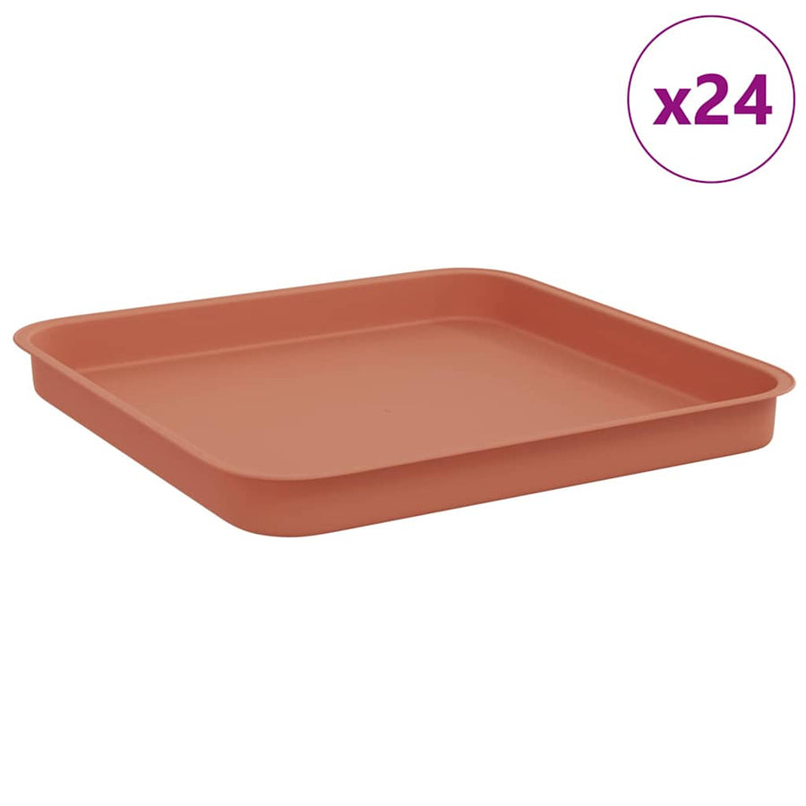Vierkante Bloemenschotel 24 pcs Baksteenrood 21 x 21 x 2 cm