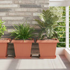 Square Flower Dish 24 pcs Brick Red Plastic
