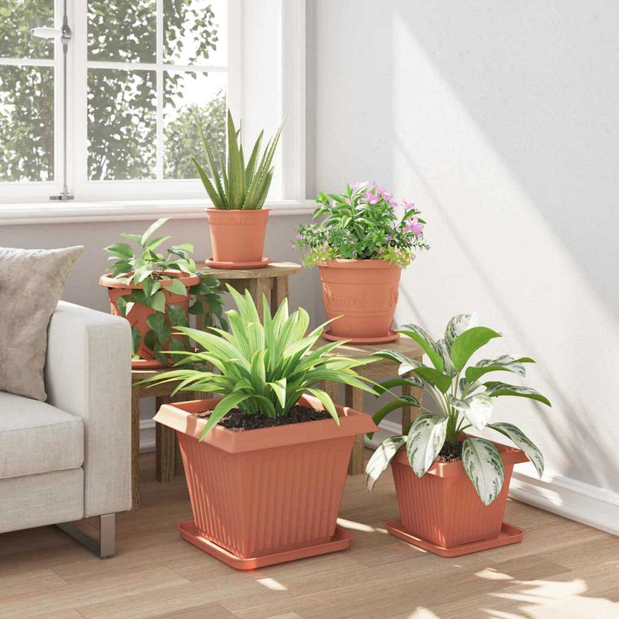 Vierkante Bloemenschotel 24 pcs Baksteenrood 32 x 32 x 2,5 cm