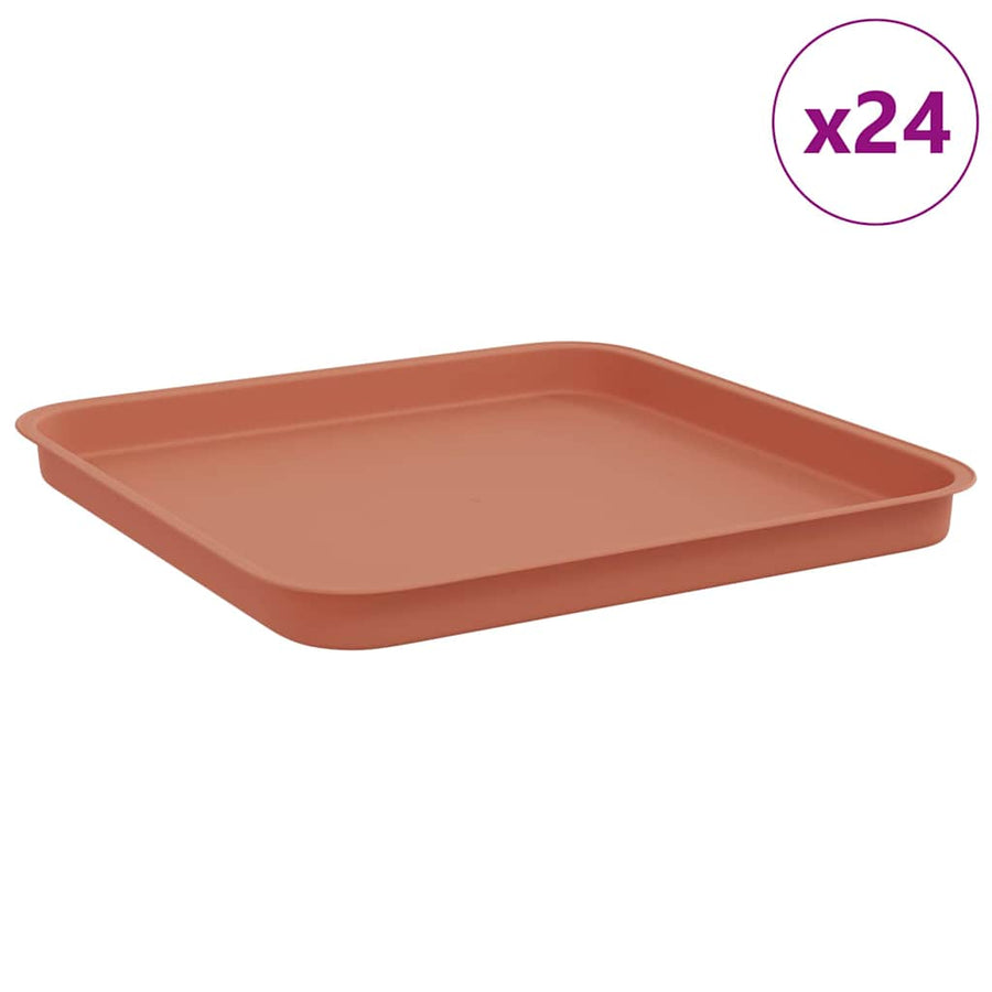 Vierkante Bloemenschotel 24 pcs Baksteenrood 32 x 32 x 2,5 cm