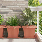 Square Flower Dish 24 pcs Brick Red 36 x 36 x 2.5 cm