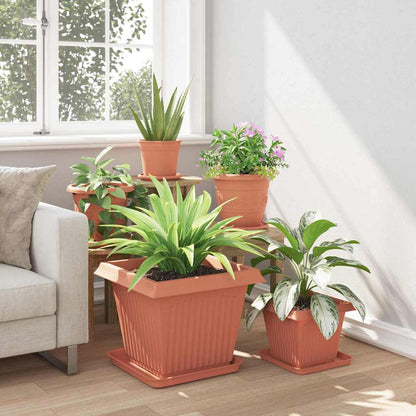 Vierkante Bloemenschotel 24 pcs Baksteenrood 36 x 36 x 2.5 cm