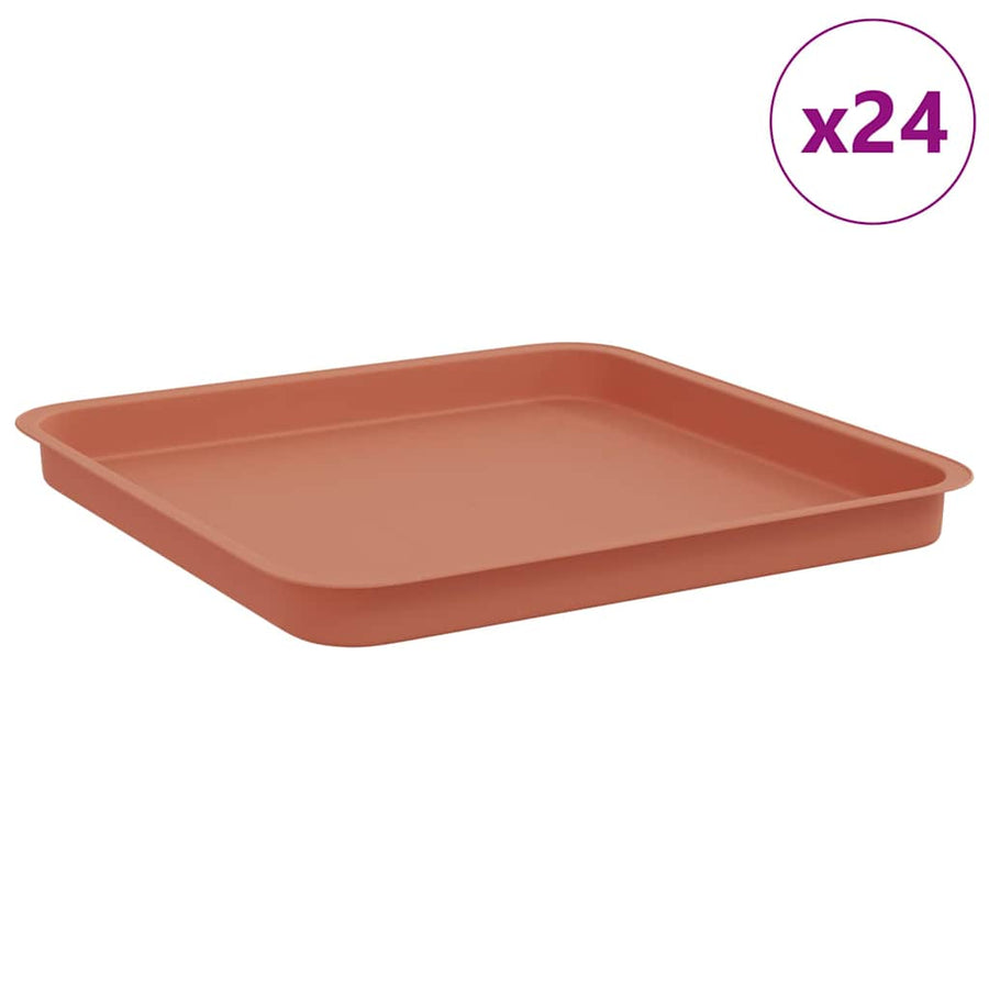 Vierkante Bloemenschotel 24 pcs Baksteenrood 36 x 36 x 2.5 cm