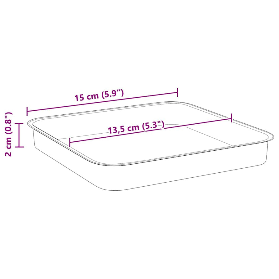 Vierkante Bloemenschotel 24 pcs Zwart 15 x 15 x 2 cm Kunststof