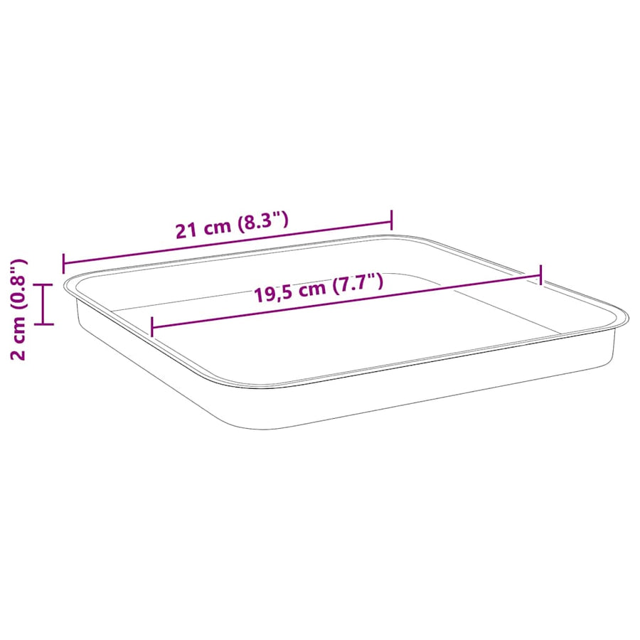 Vierkante Bloemenschotel 24 pcs Zwart 21 x 21 x 2 cm Kunststof