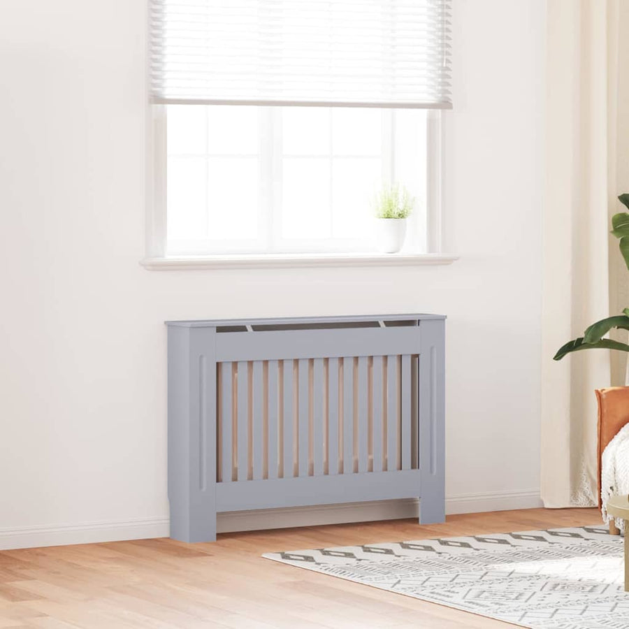 Radiatorafdekking 2 pcs Grijs 112 x 19 x 81,5cm Bewerkt hout