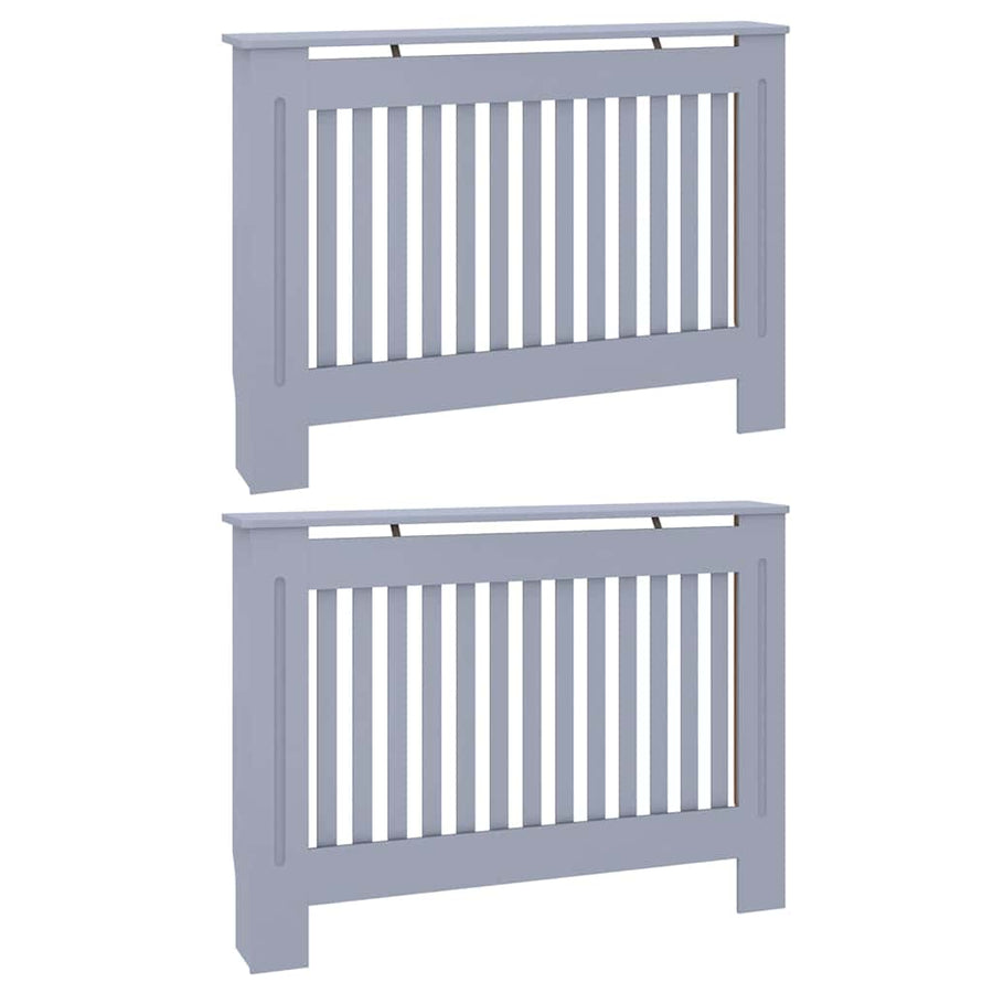 Radiatorafdekking 2 pcs Grijs 112 x 19 x 81,5cm Bewerkt hout