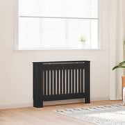 Radiatorafdekking 2 stuks 112x19x81,5 cm bewerkt hout zwart