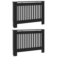 Radiatorafdekking 2 pcs Zwart 112 x 19 x 81,5cm Bewerkt hout