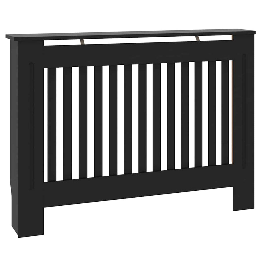 Radiatorafdekking 2 pcs Zwart 112 x 19 x 81,5cm Bewerkt hout