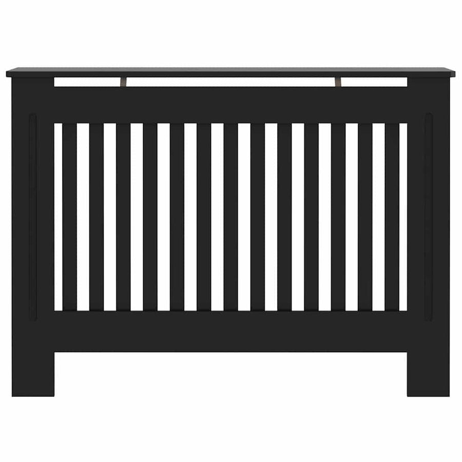 Radiatorafdekking 2 pcs Zwart 112 x 19 x 81,5cm Bewerkt hout