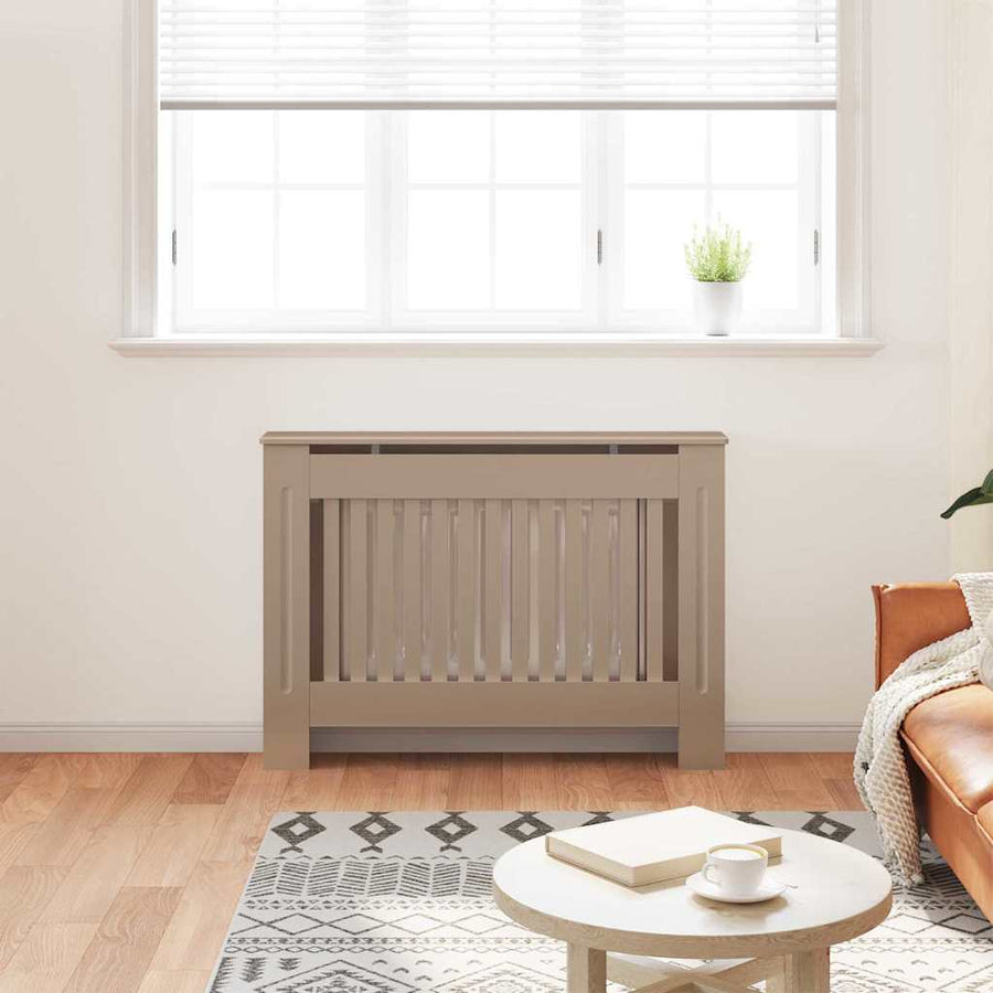 Radiatorafdekking 2 pcs Bruin 112 x 19 x 81,5cm Bewerkt hout