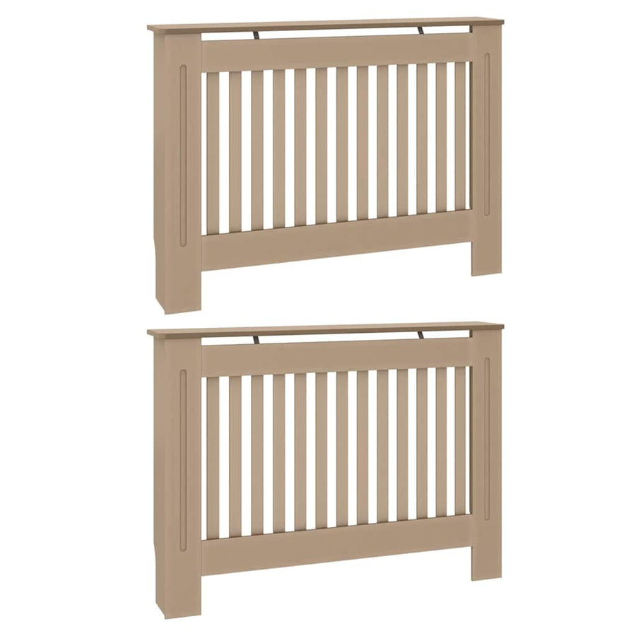 Radiatorafdekking 2 pcs Bruin 112 x 19 x 81,5cm Bewerkt hout