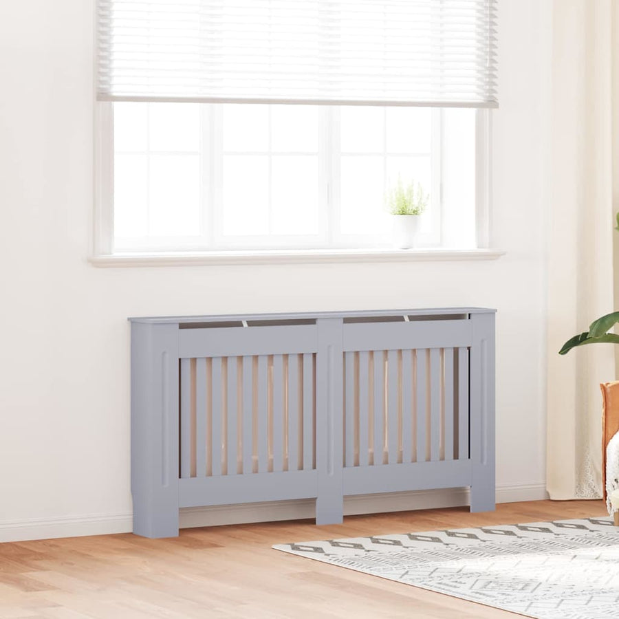 Radiatorafdekking 2 pcs Grijs 152 x 19 x 81,5cm Bewerkt hout