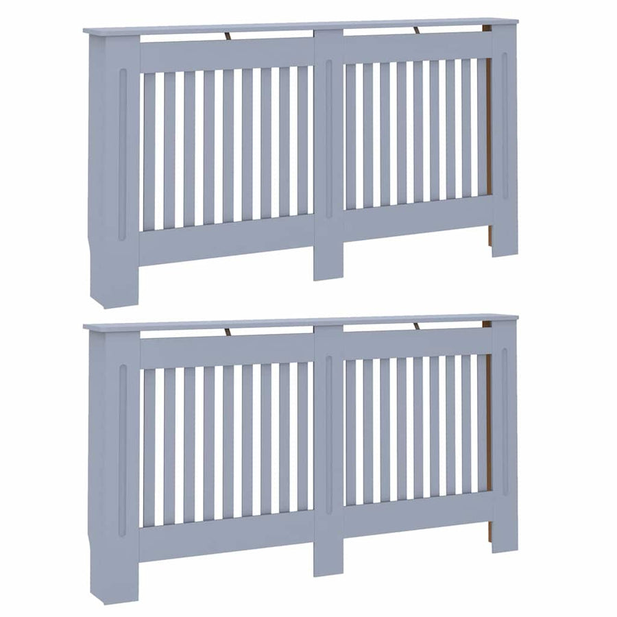 Radiatorafdekking 2 pcs Grijs 152 x 19 x 81,5cm Bewerkt hout