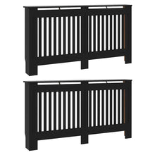 Radiatorafdekking 2 pcs Zwart 152 x 19 x 81,5 cm Bewerkt hout