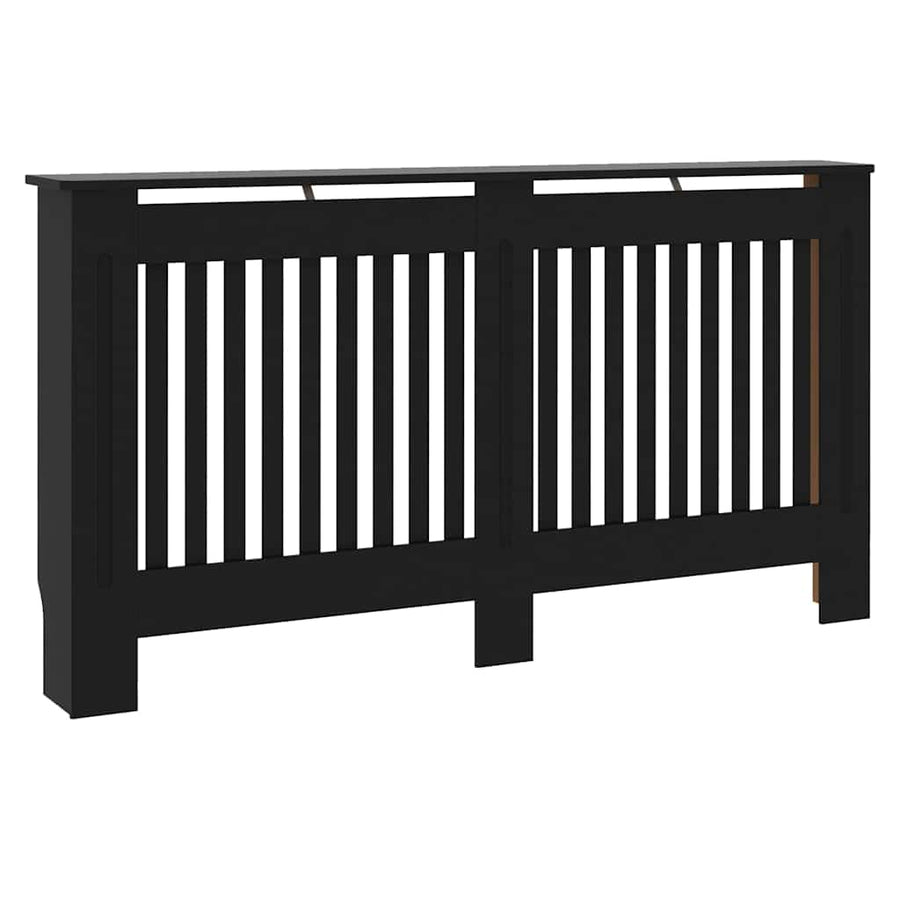 Radiatorafdekking 2 pcs Zwart 152 x 19 x 81,5 cm Bewerkt hout