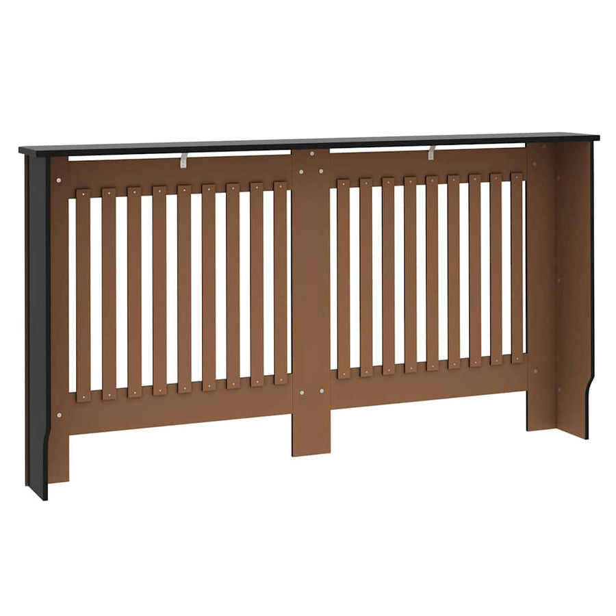 Radiatorafdekking 2 pcs Zwart 152 x 19 x 81,5 cm Bewerkt hout