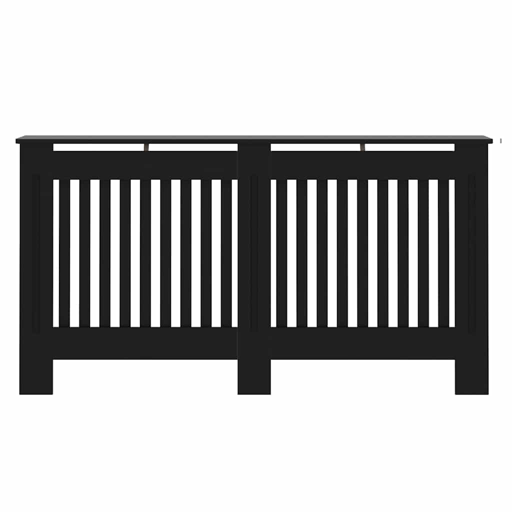 Radiatorafdekking 2 pcs Zwart 152 x 19 x 81,5 cm Bewerkt hout