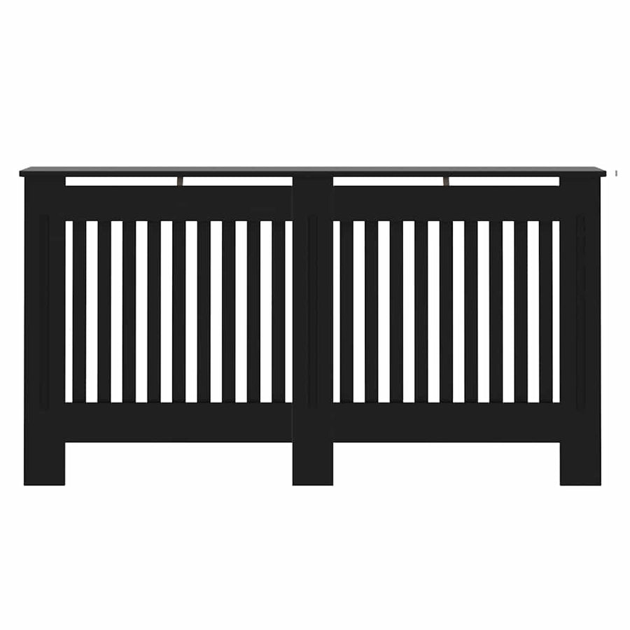 Radiatorafdekking 2 pcs Zwart 152 x 19 x 81,5 cm Bewerkt hout