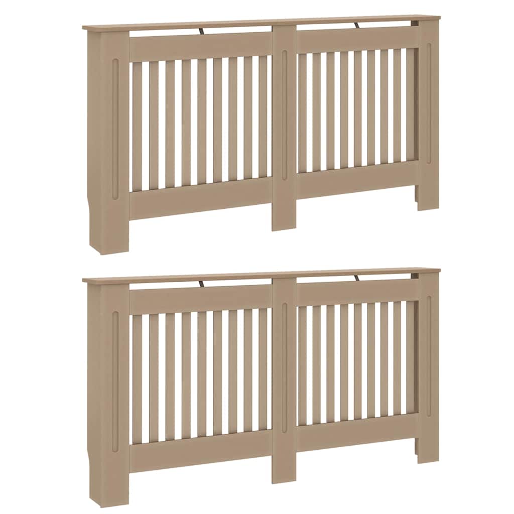 Radiatorafdekking 2 pcs Bruin 152 x 19 x 81,5cm Bewerkt hout