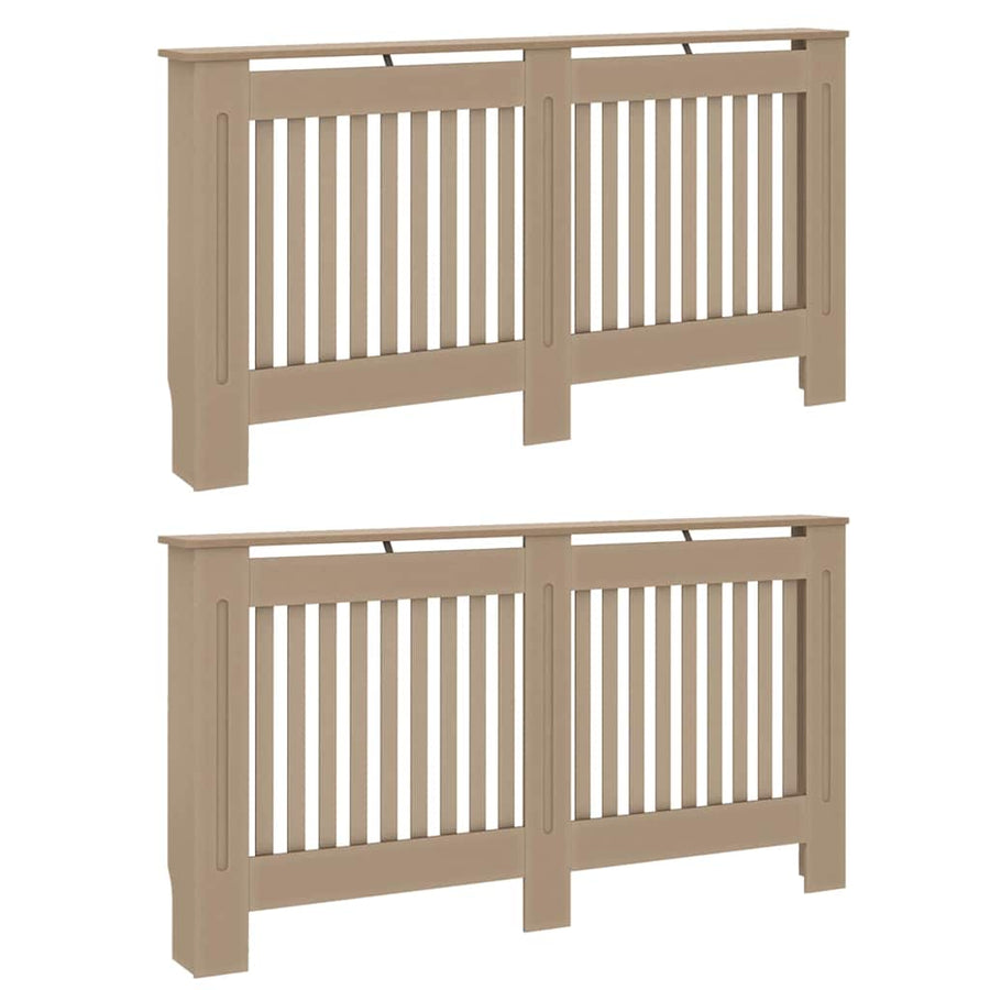 Radiatorafdekking 2 pcs Bruin 152 x 19 x 81,5cm Bewerkt hout
