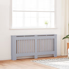 Radiatorafdekking 2 stuks grijs 172x19x81,5 cm bewerkt hout