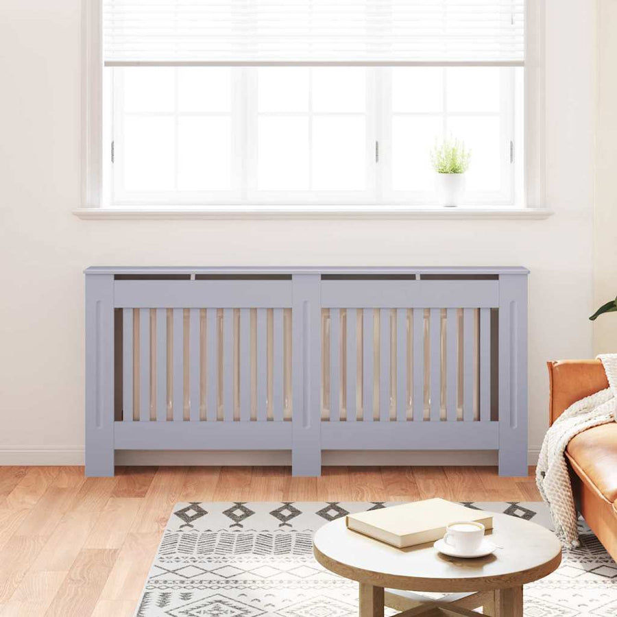 Radiatorafdekking 2 pcs Grijs 172 x 19 x 81,5 cm Bewerkt hout