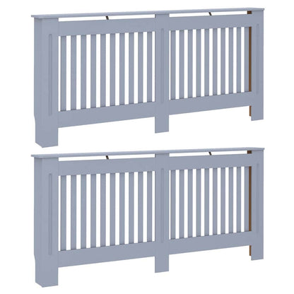 Radiatorafdekking 2 pcs Grijs 172 x 19 x 81,5 cm Bewerkt hout