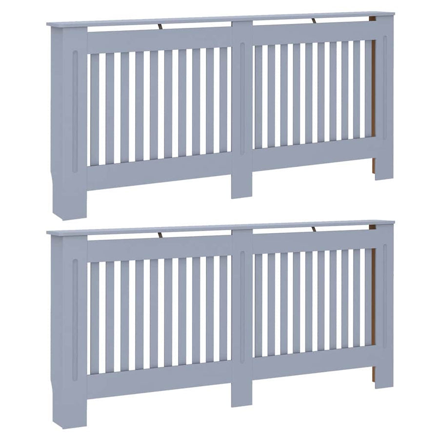 Radiatorafdekking 2 pcs Grijs 172 x 19 x 81,5 cm Bewerkt hout