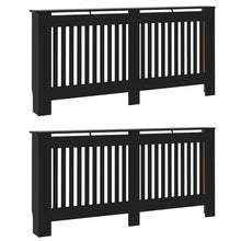 Radiatorafdekking 2 pcs Zwart 172 x 19 x 81,5 cm Bewerkt hout