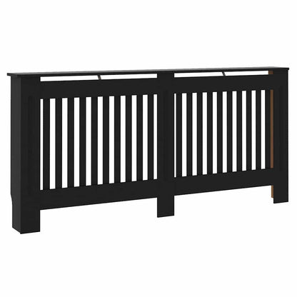 Radiatorafdekking 2 pcs Zwart 172 x 19 x 81,5 cm Bewerkt hout