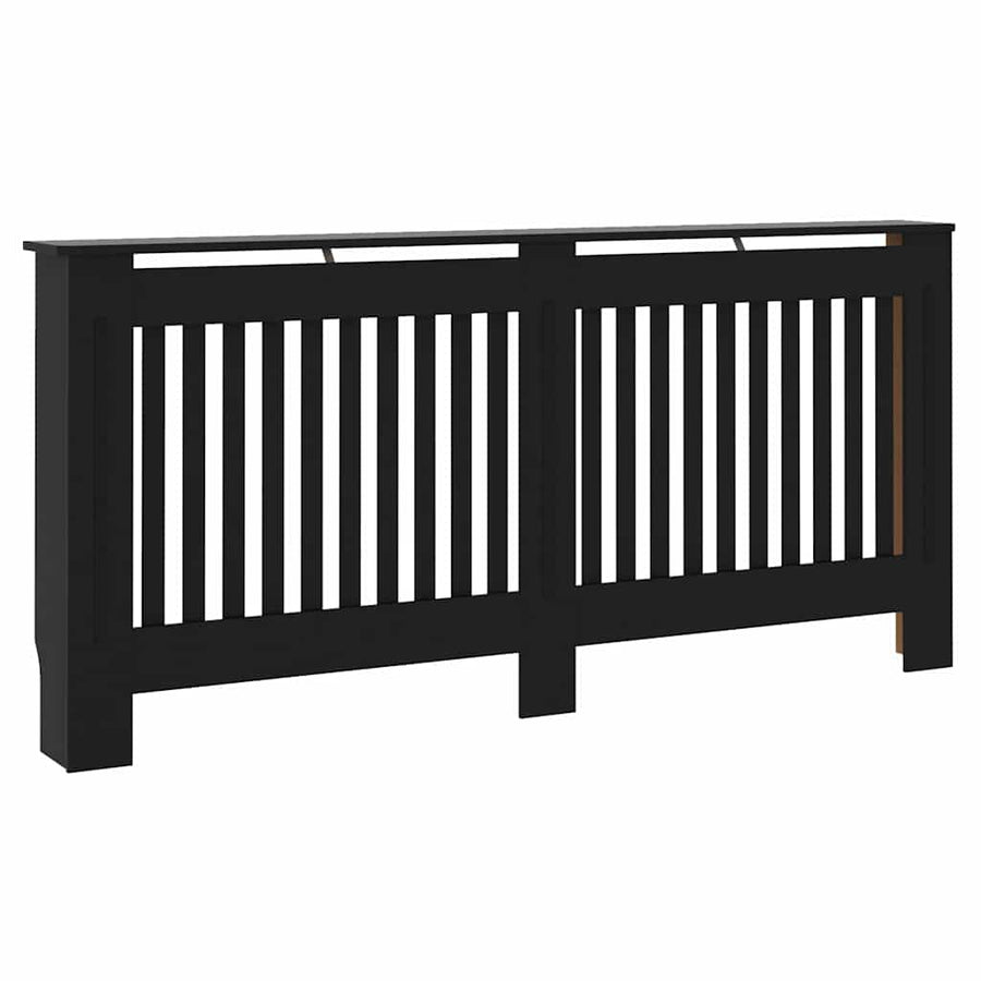 Radiatorafdekking 2 pcs Zwart 172 x 19 x 81,5 cm Bewerkt hout